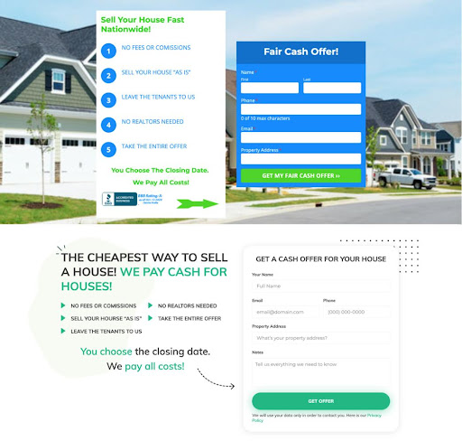 ReliaHomeBuyers landing page