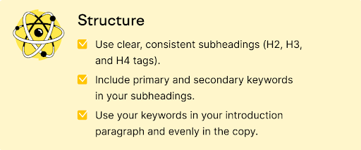 structure of content writing