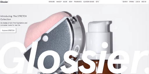 Glossier brand homepage