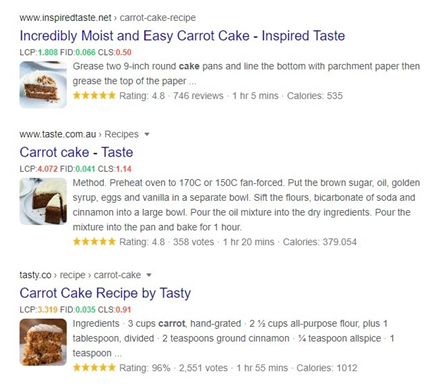 Google-recipe-rich results