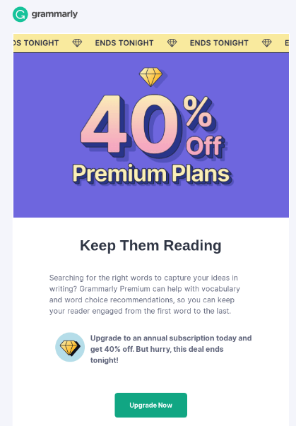 grammerly discount on plans newsletter