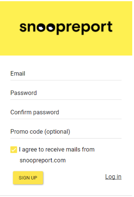 Signing Up snoopreport