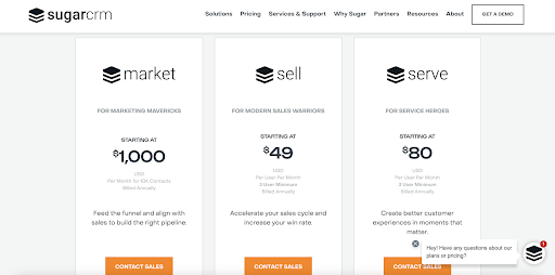 sugarcrm pricing