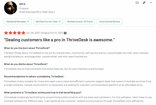 thrivedesk g2 reviews