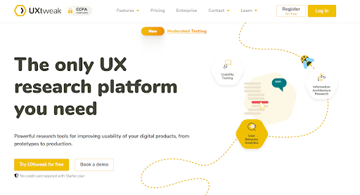 UX research platform called UXtweak. 