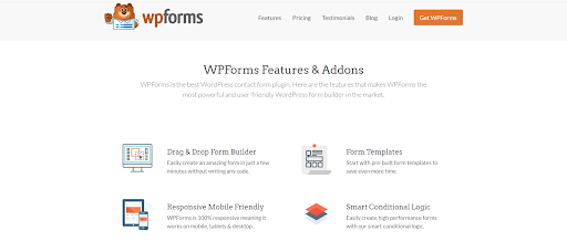 wpforms homepage screenshoot